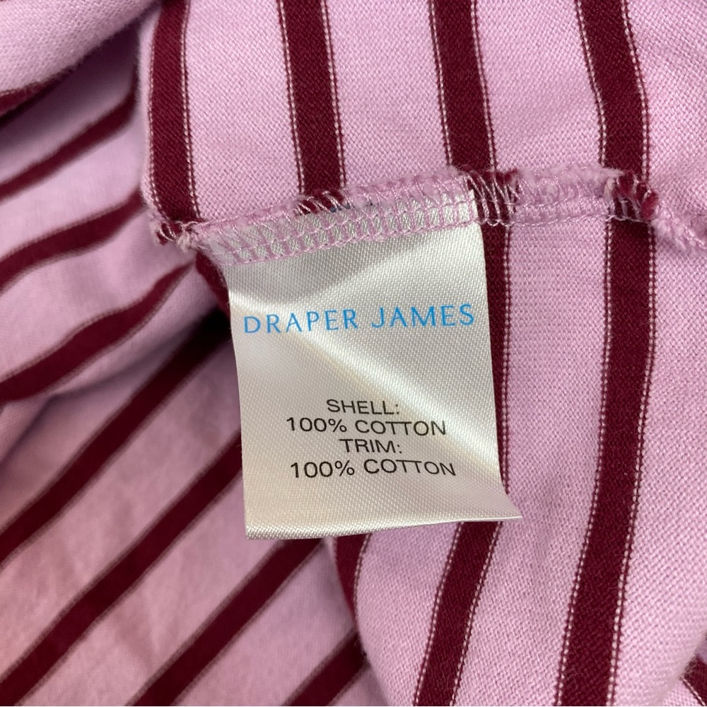 Draper James Tie Waist Dark Pink Mariner Striped T-Shirt Dress - Picture 9 of 10